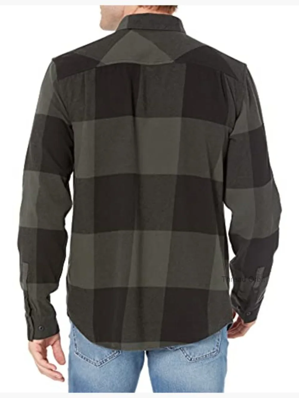 Men's Long Sleeve Button Down Flannel Shirt with Chest Pockets Regular Fit_2